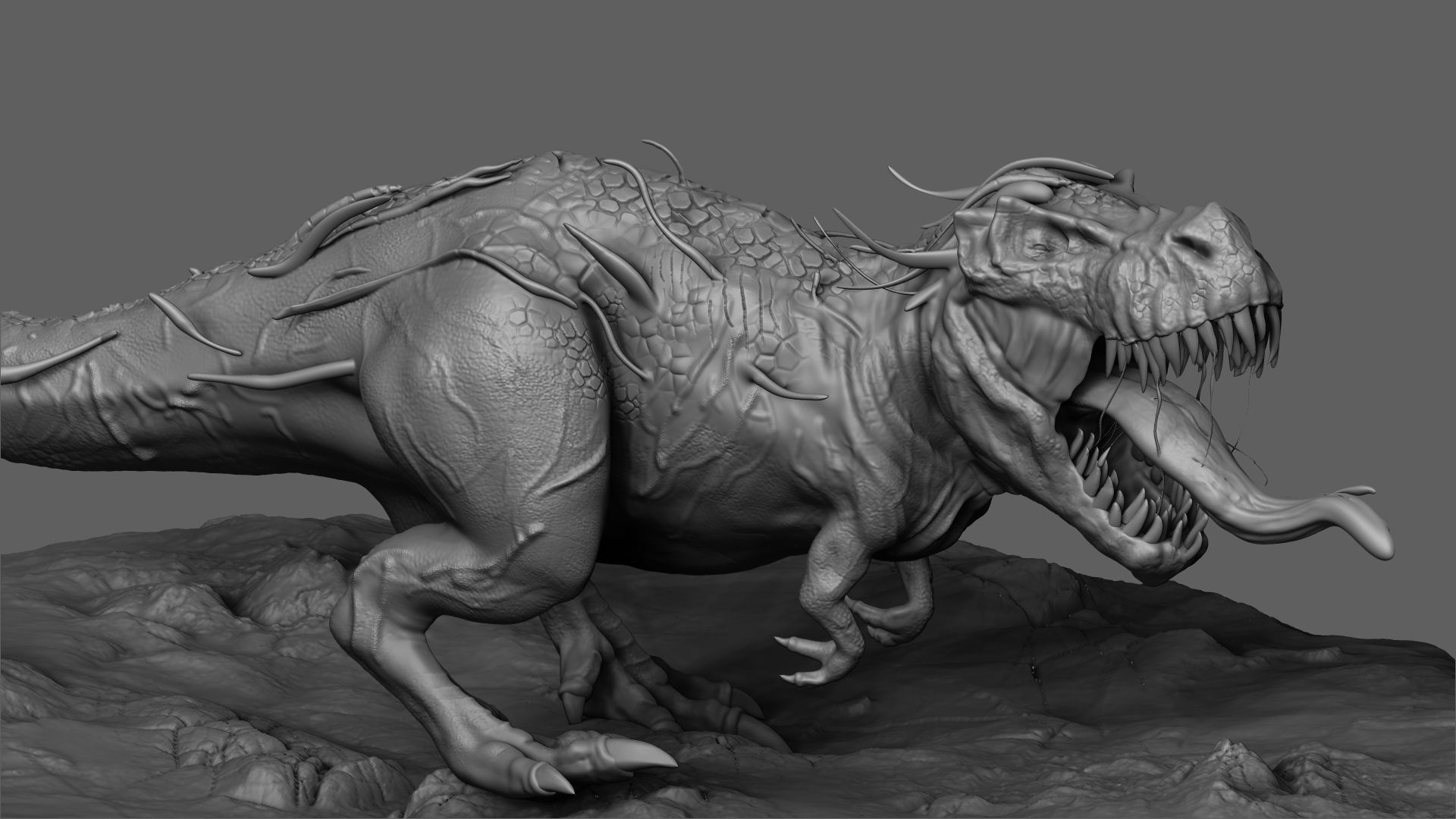 Venom Rex Marvel Print Ready Concept Dinosaur 3D model_5