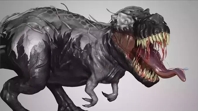 Venom Rex Marvel Print Ready Concept Dinosaur 3D model