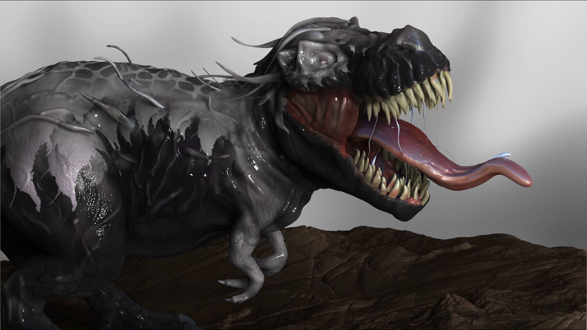 Venom Rex Marvel Print Ready Concept Dinosaur 3D model_11
