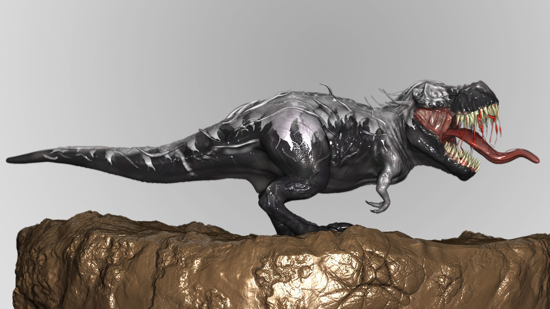 Venom Rex Marvel Print Ready Concept Dinosaur 3D model_15