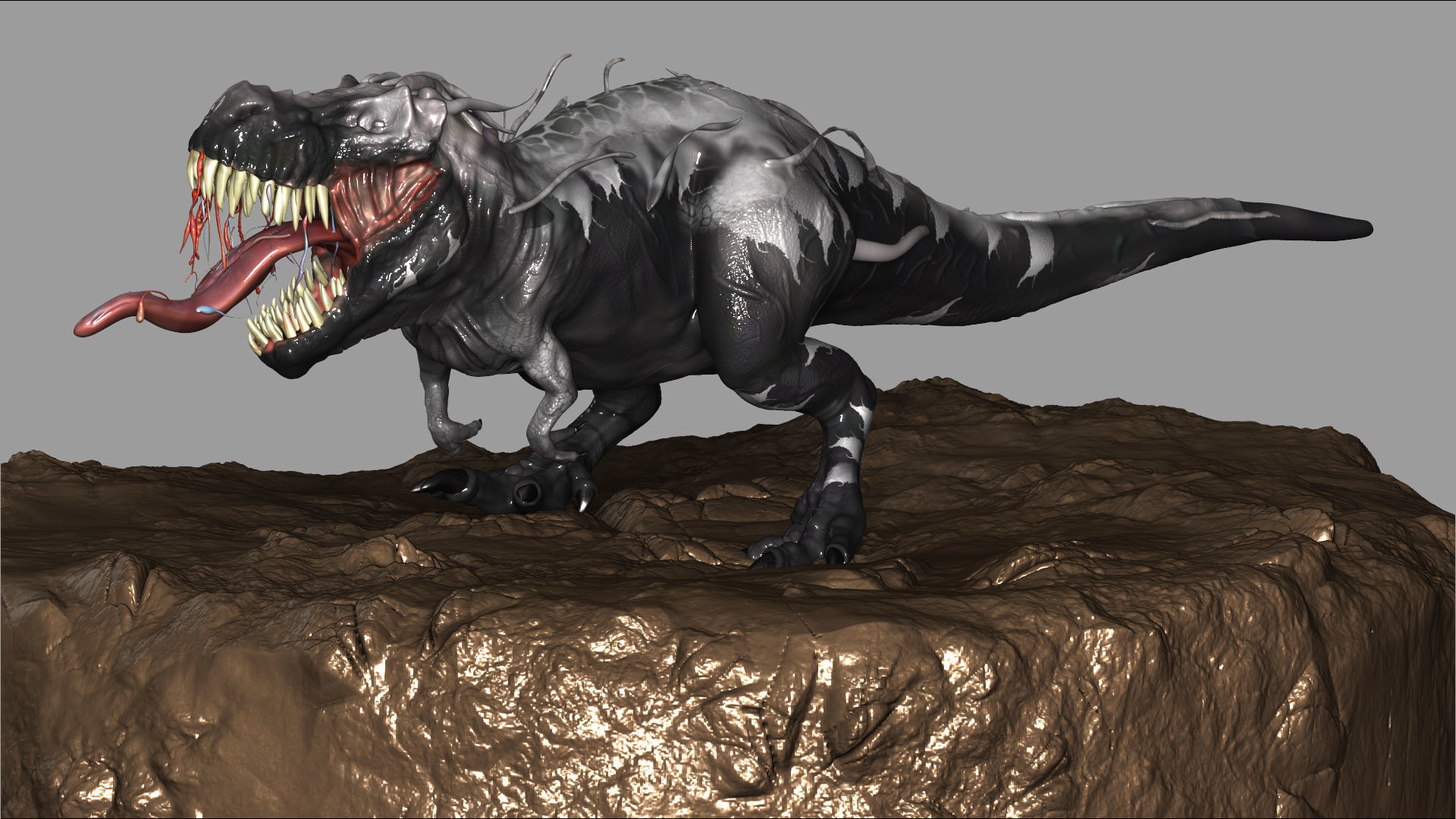 Venom Rex Marvel Print Ready Concept Dinosaur 3D model_16
