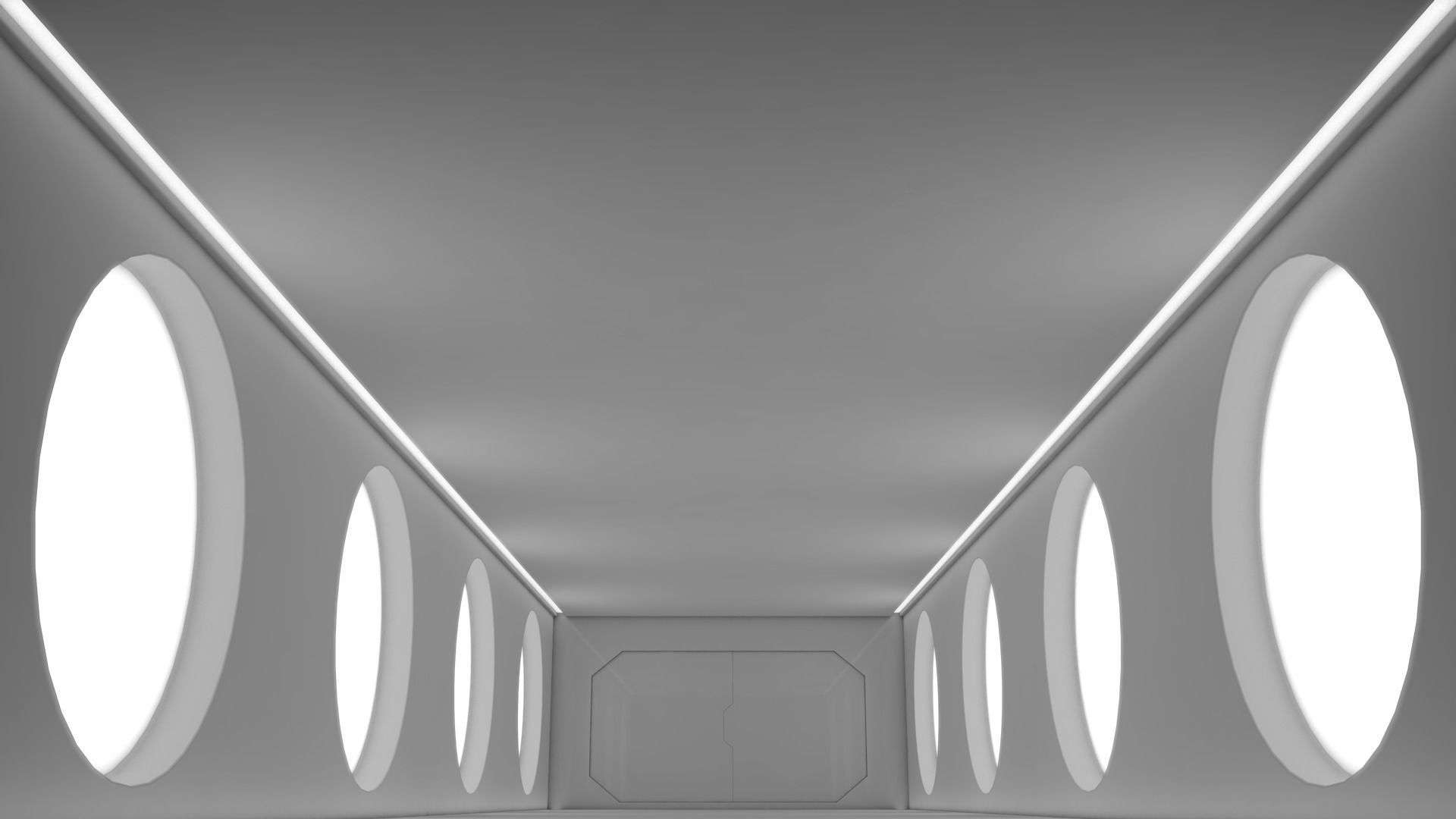 Sci Fi Corridor Low-poly 3D model_6