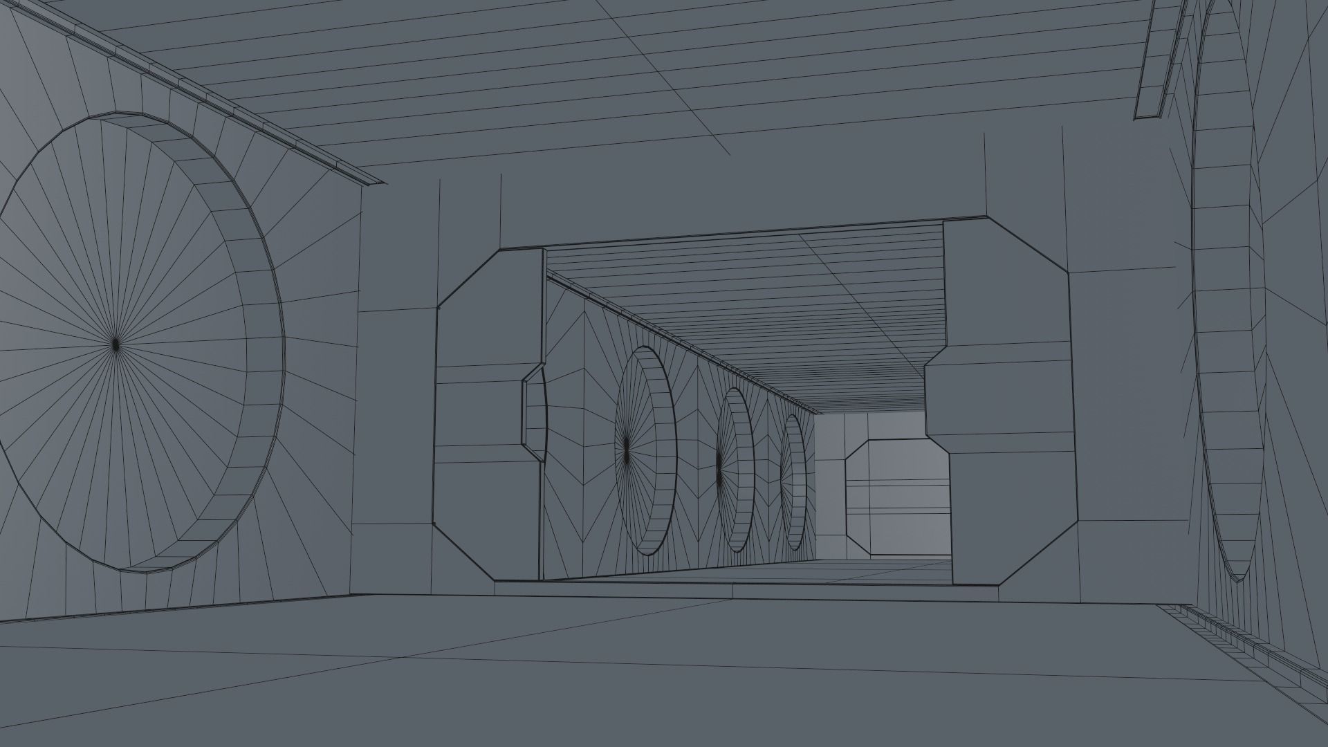 Sci Fi Corridor Low-poly 3D model_17