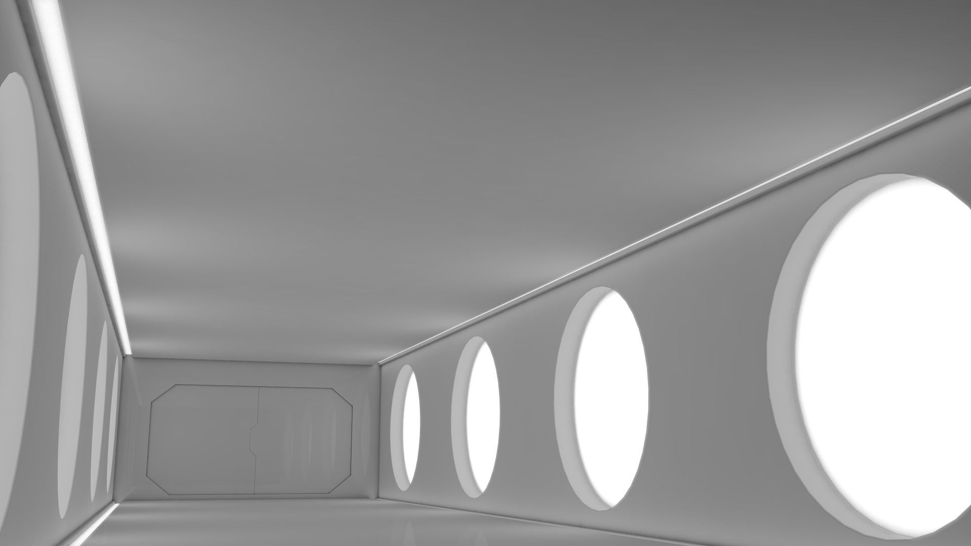 Sci Fi Corridor Low-poly 3D model_5