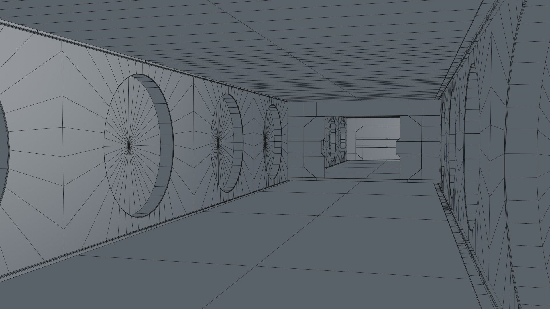 Sci Fi Corridor Low-poly 3D model_19