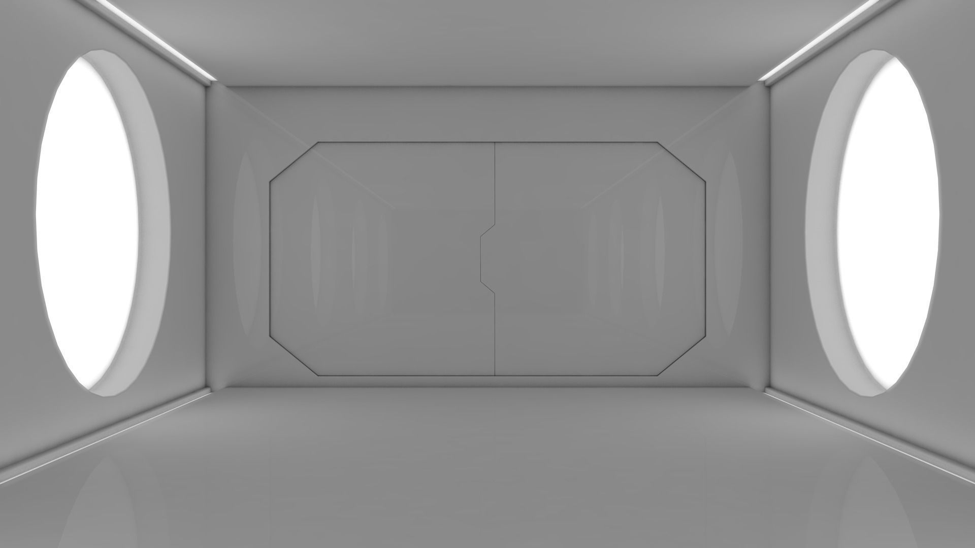 Sci Fi Corridor Low-poly 3D model_1