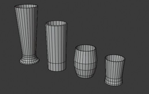 Glasses Set 3D model of wine Low-poly 3D model_3