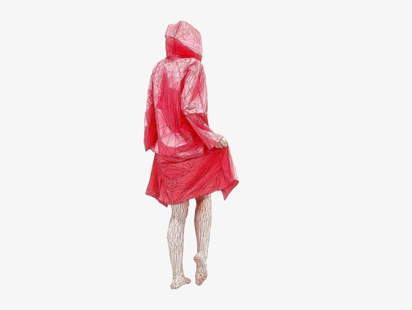Raincoat 008 Low-poly 3D model_15