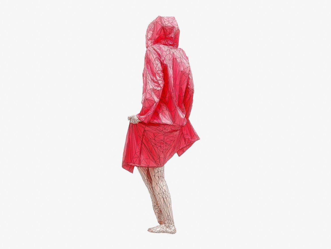 Raincoat 008 Low-poly 3D model_16