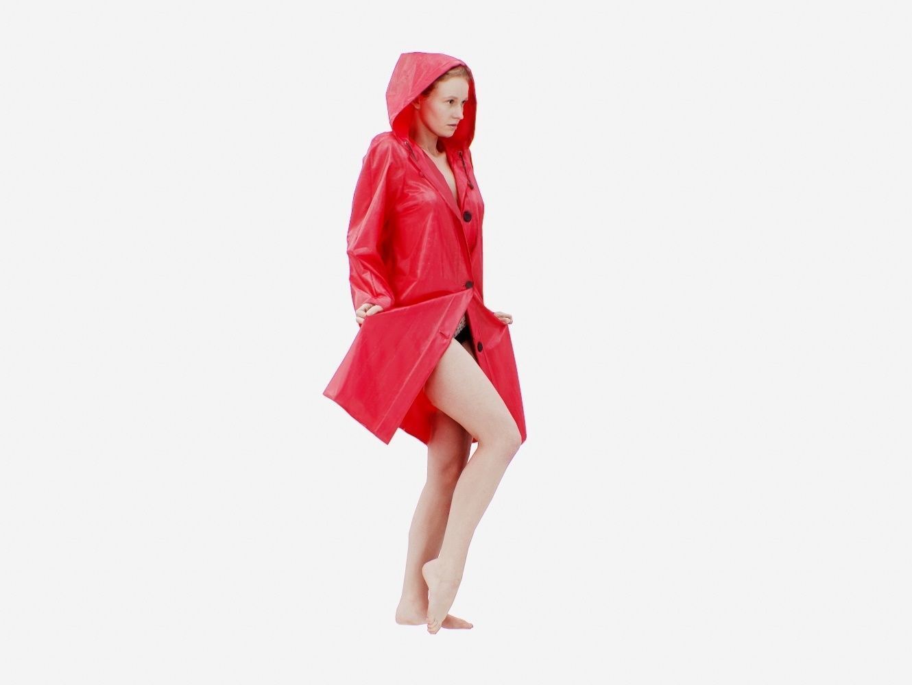 Raincoat 008 Low-poly 3D model_2