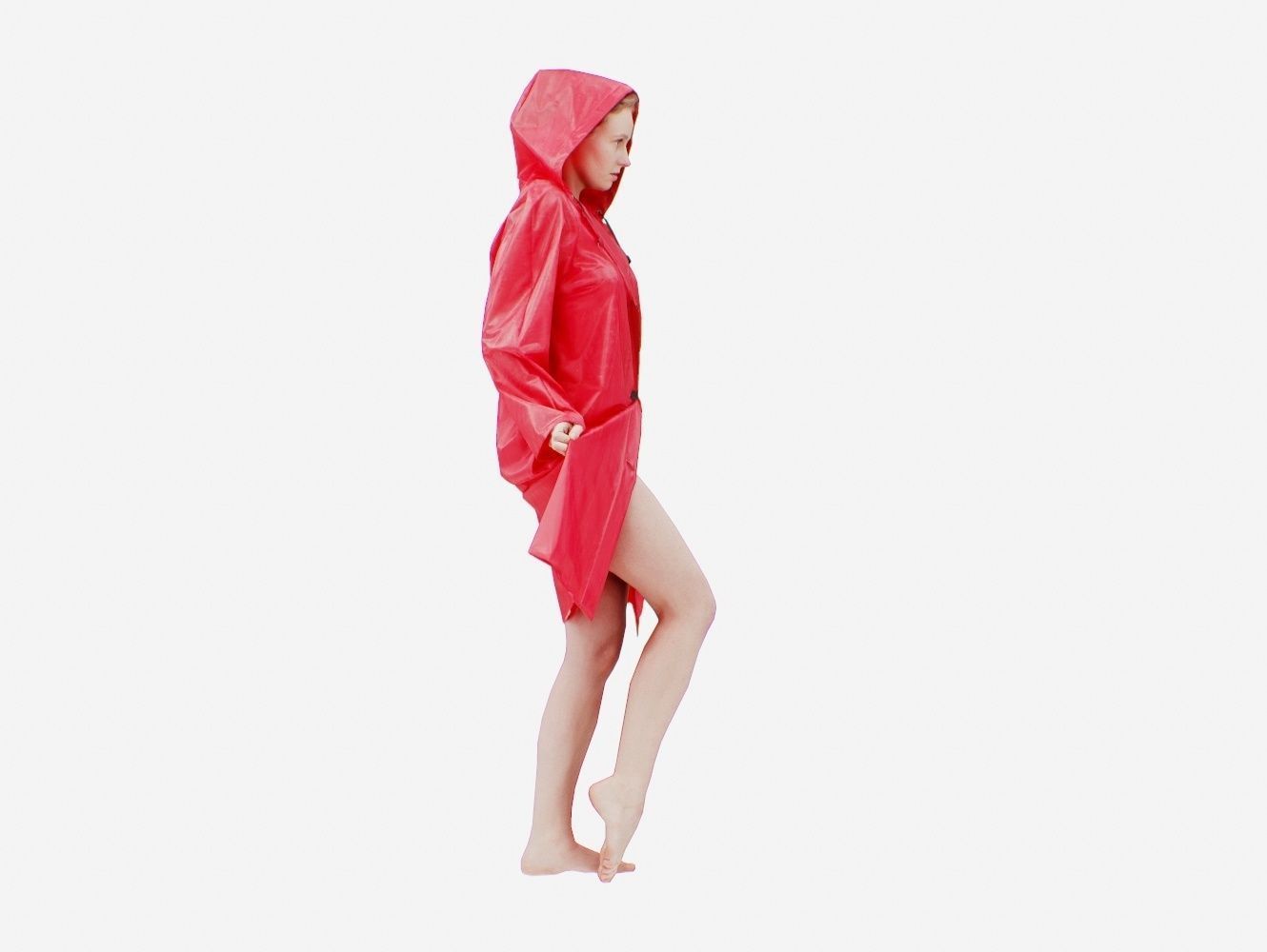 Raincoat 008 Low-poly 3D model_3
