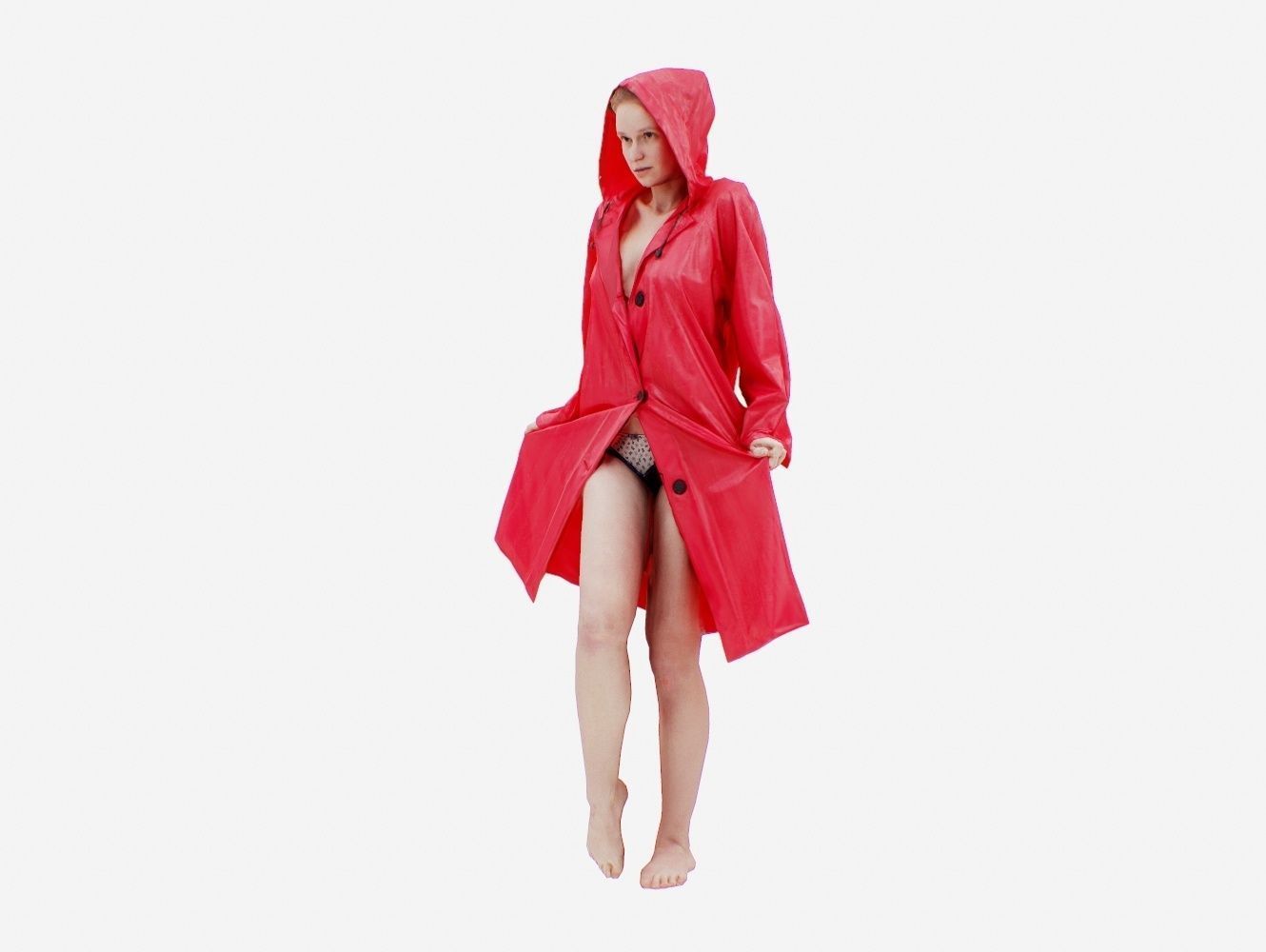Raincoat 008 Low-poly 3D model_11