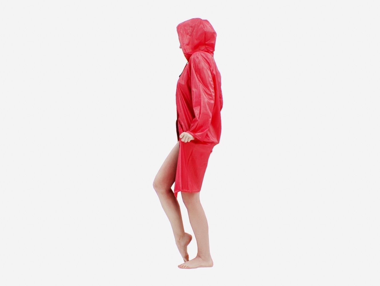 Raincoat 008 Low-poly 3D model_9
