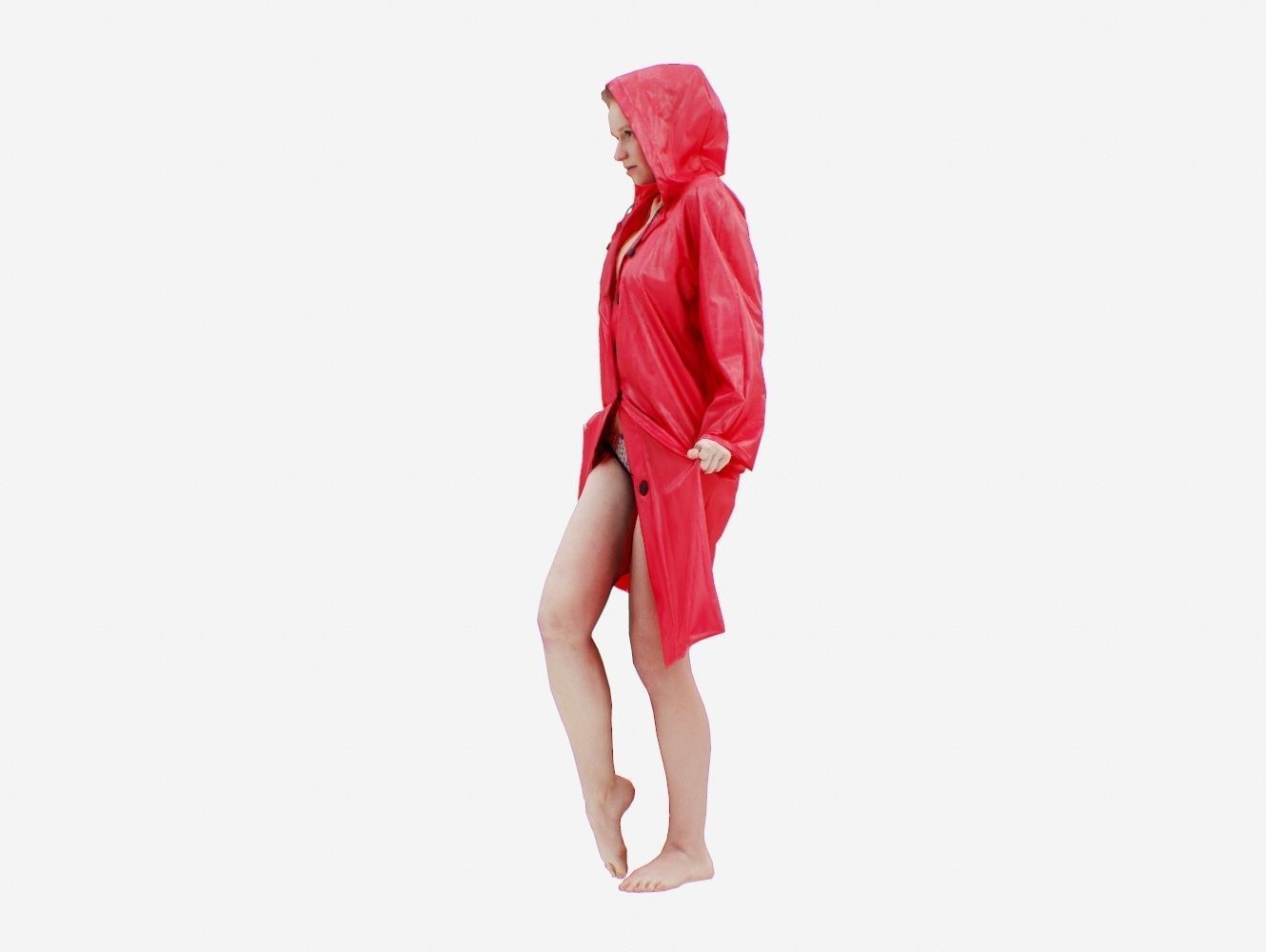 Raincoat 008 Low-poly 3D model_10