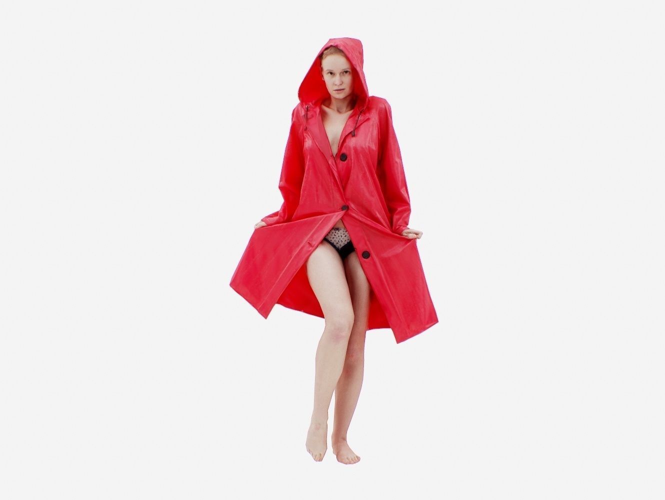 Raincoat 008 Low-poly 3D model_12