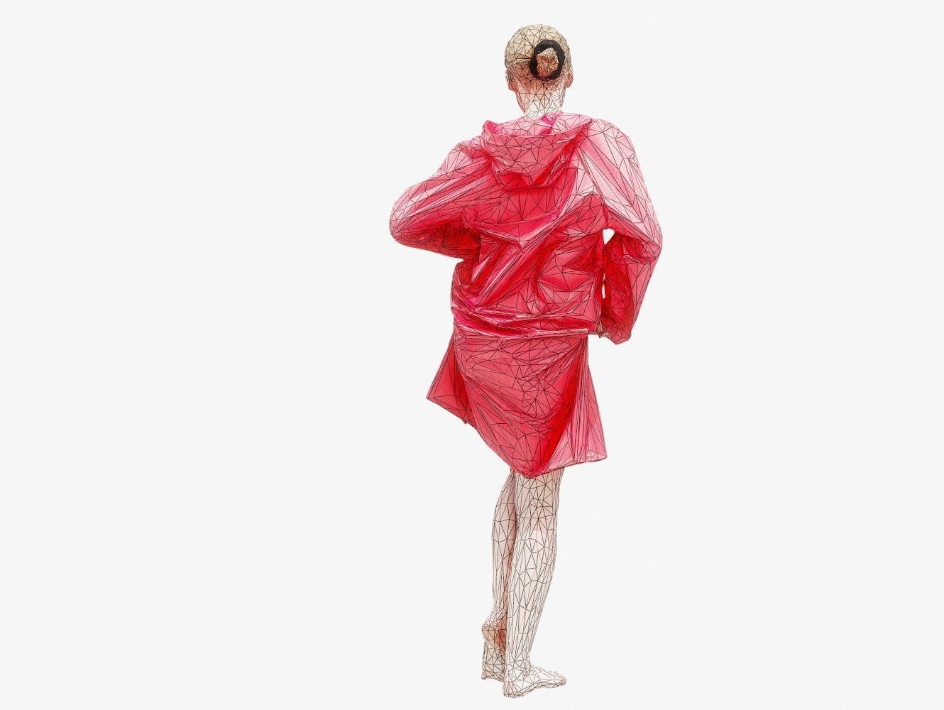 Raincoat 002 Low-poly 3D model_15