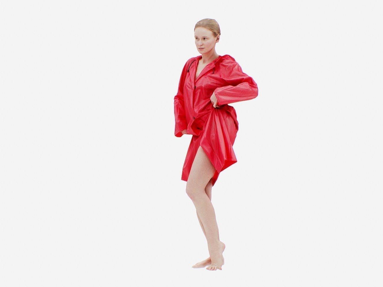 Raincoat 002 Low-poly 3D model_10