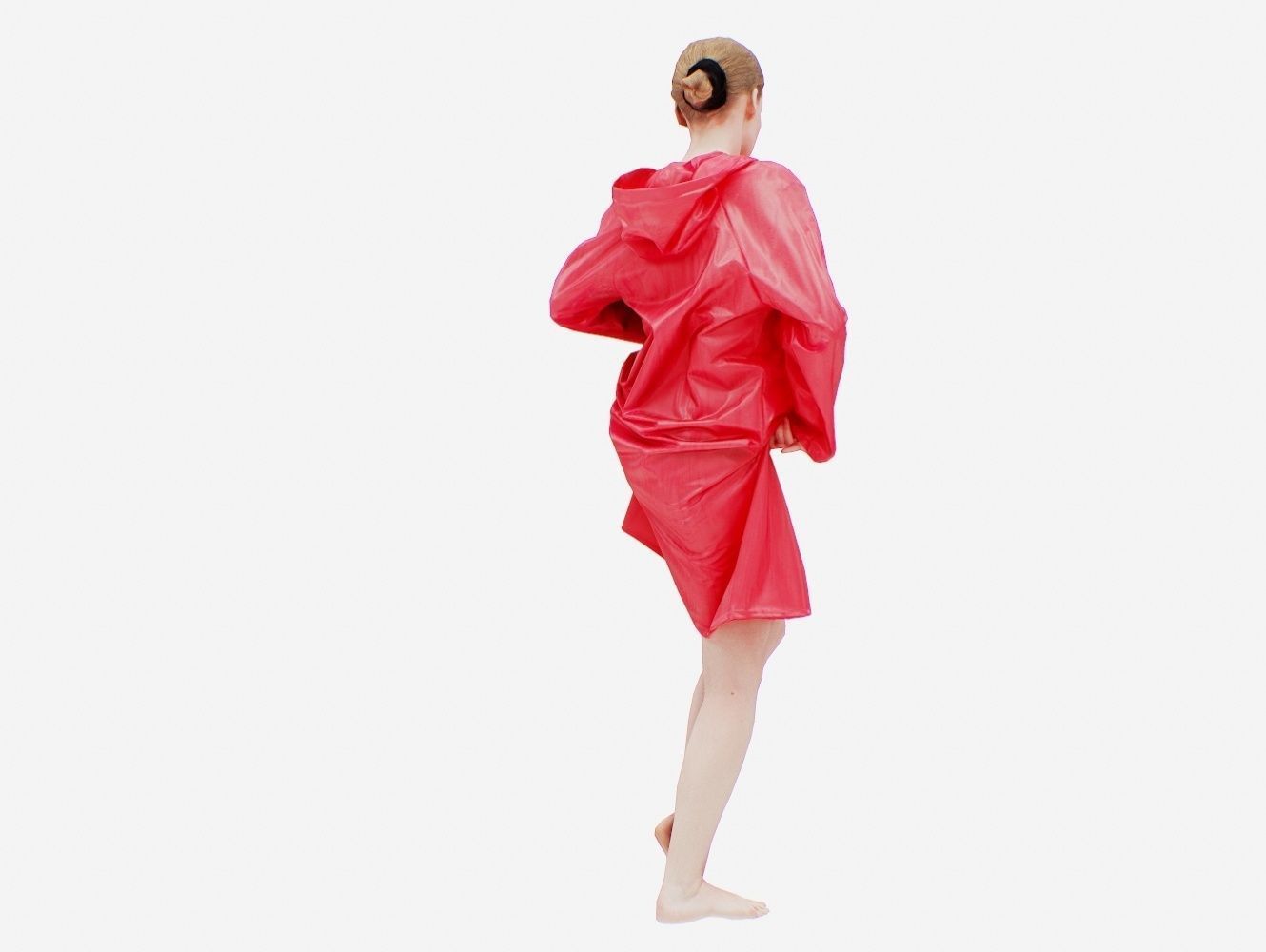 Raincoat 002 Low-poly 3D model_4
