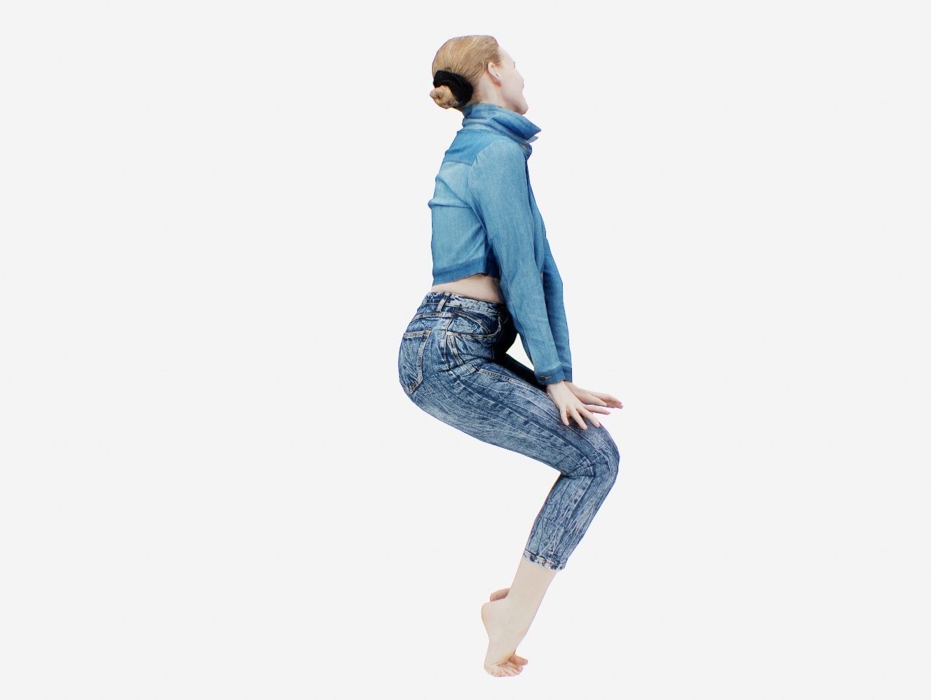 Jeans Pants 020 Low-poly 3D model_4