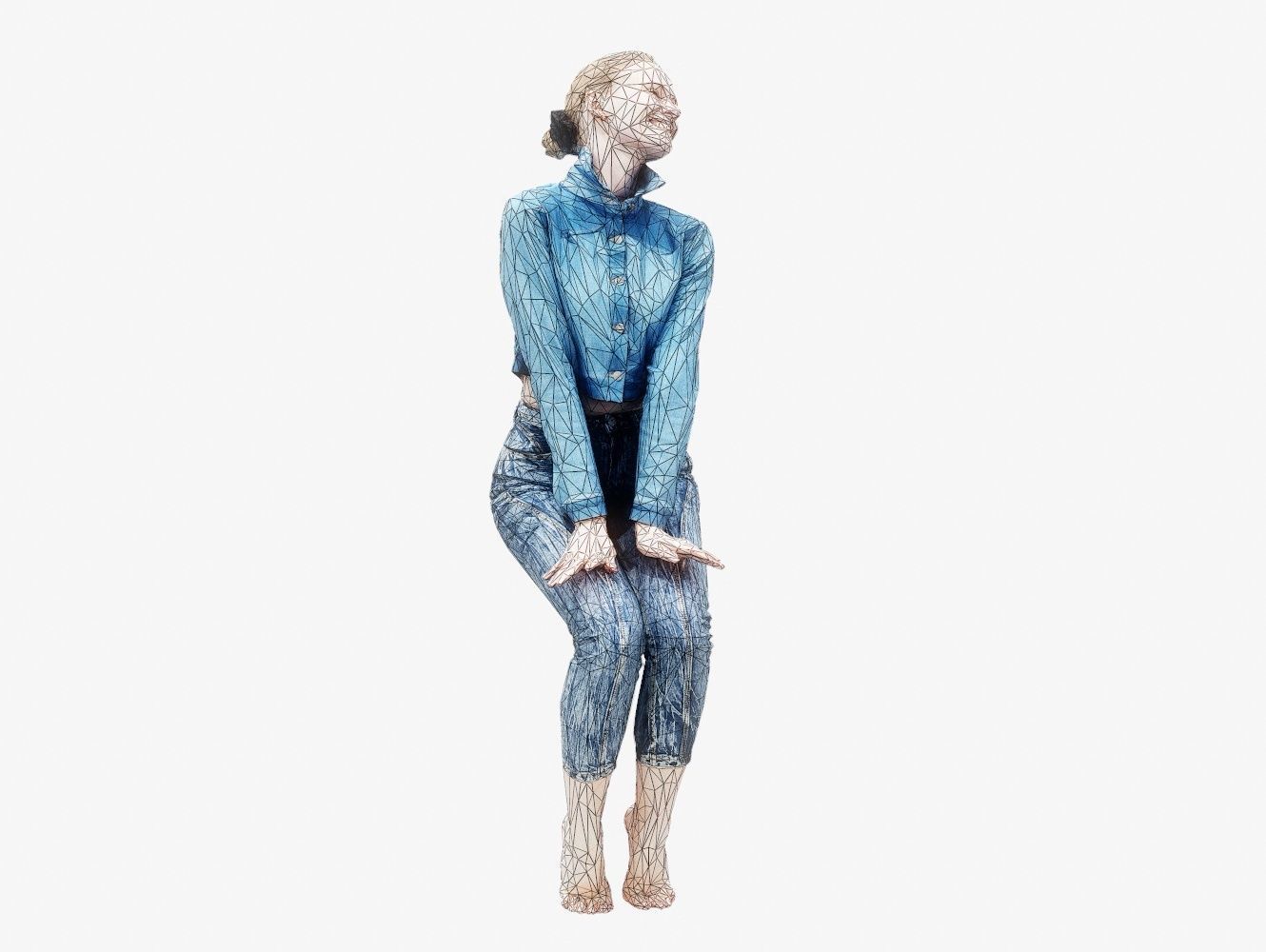 Jeans Pants 020 Low-poly 3D model_14