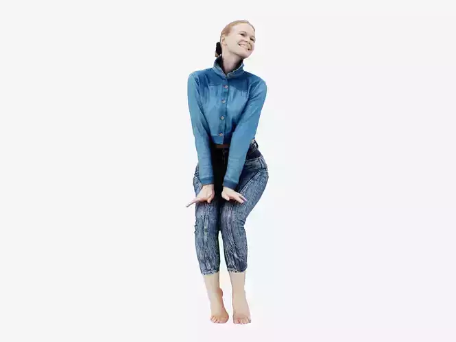 Jeans Pants 020 Low-poly 3D model
