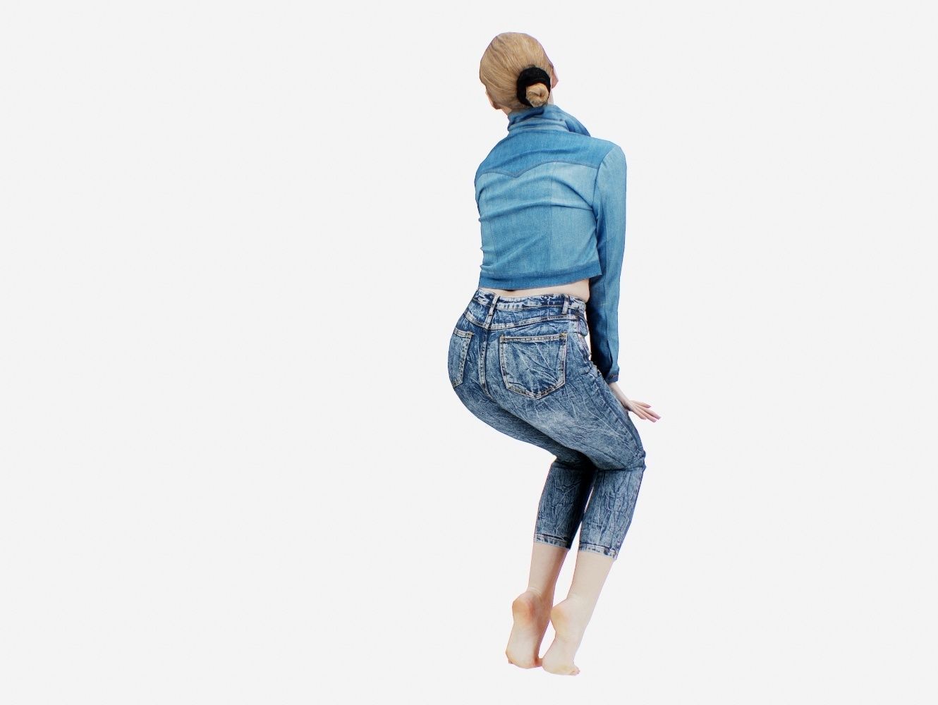 Jeans Pants 020 Low-poly 3D model_6