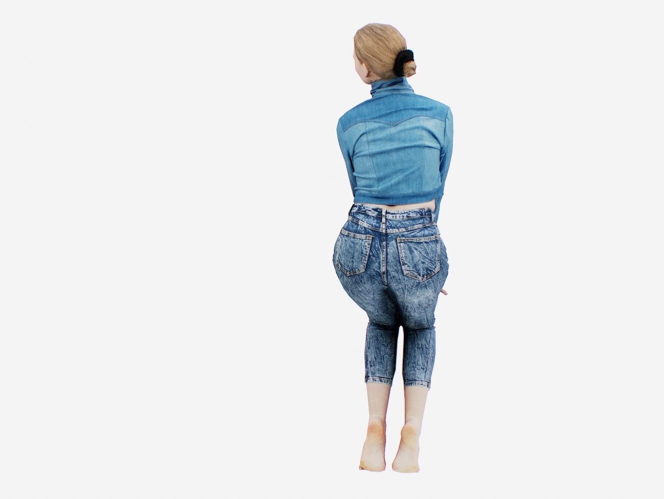 Jeans Pants 020 Low-poly 3D model_7