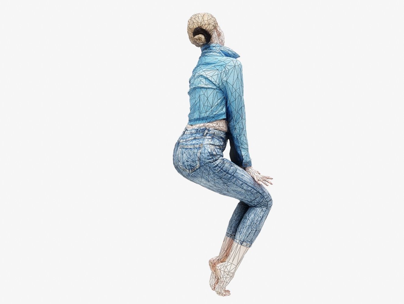 Jeans Pants 020 Low-poly 3D model_15