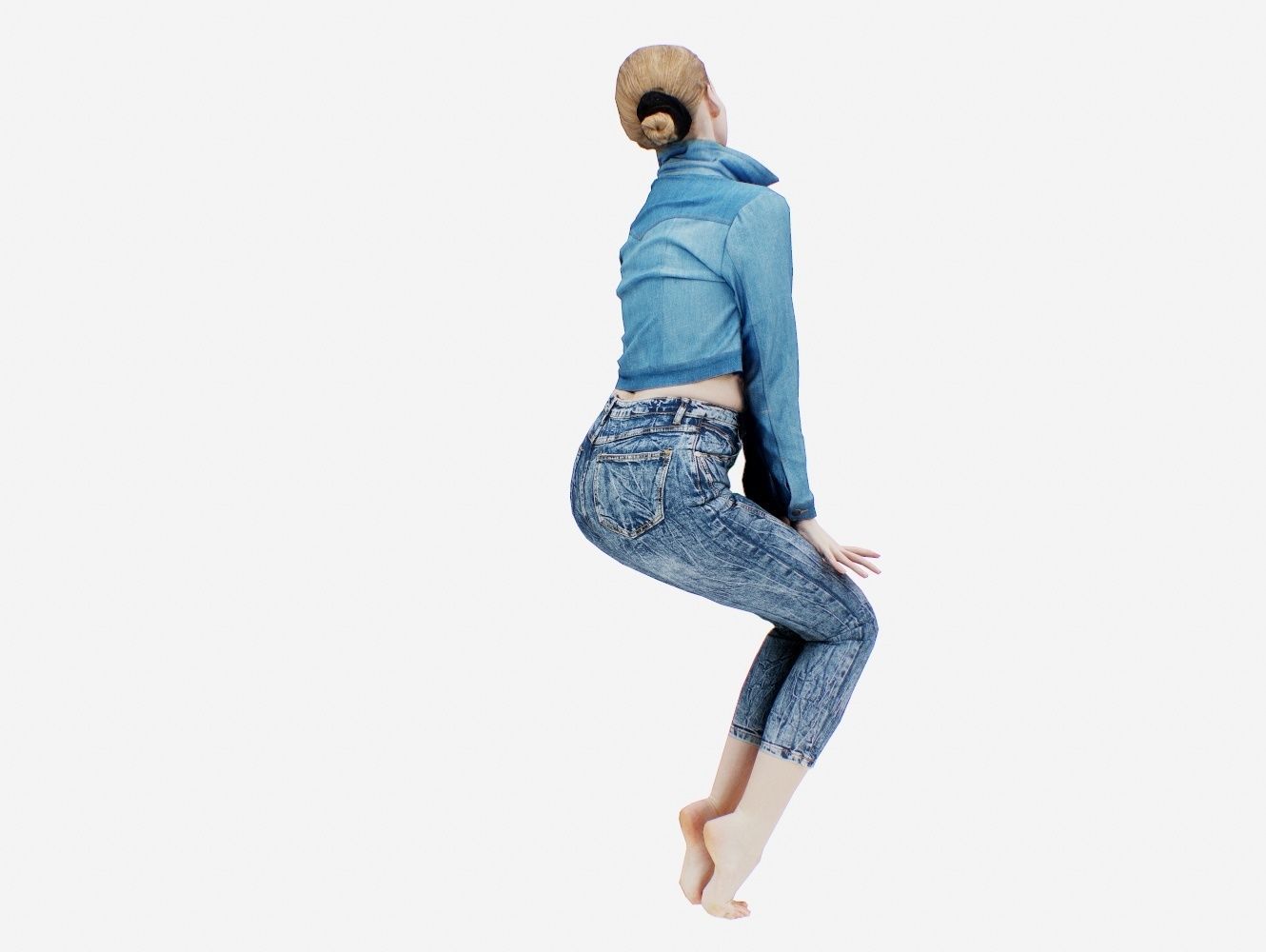 Jeans Pants 020 Low-poly 3D model_5