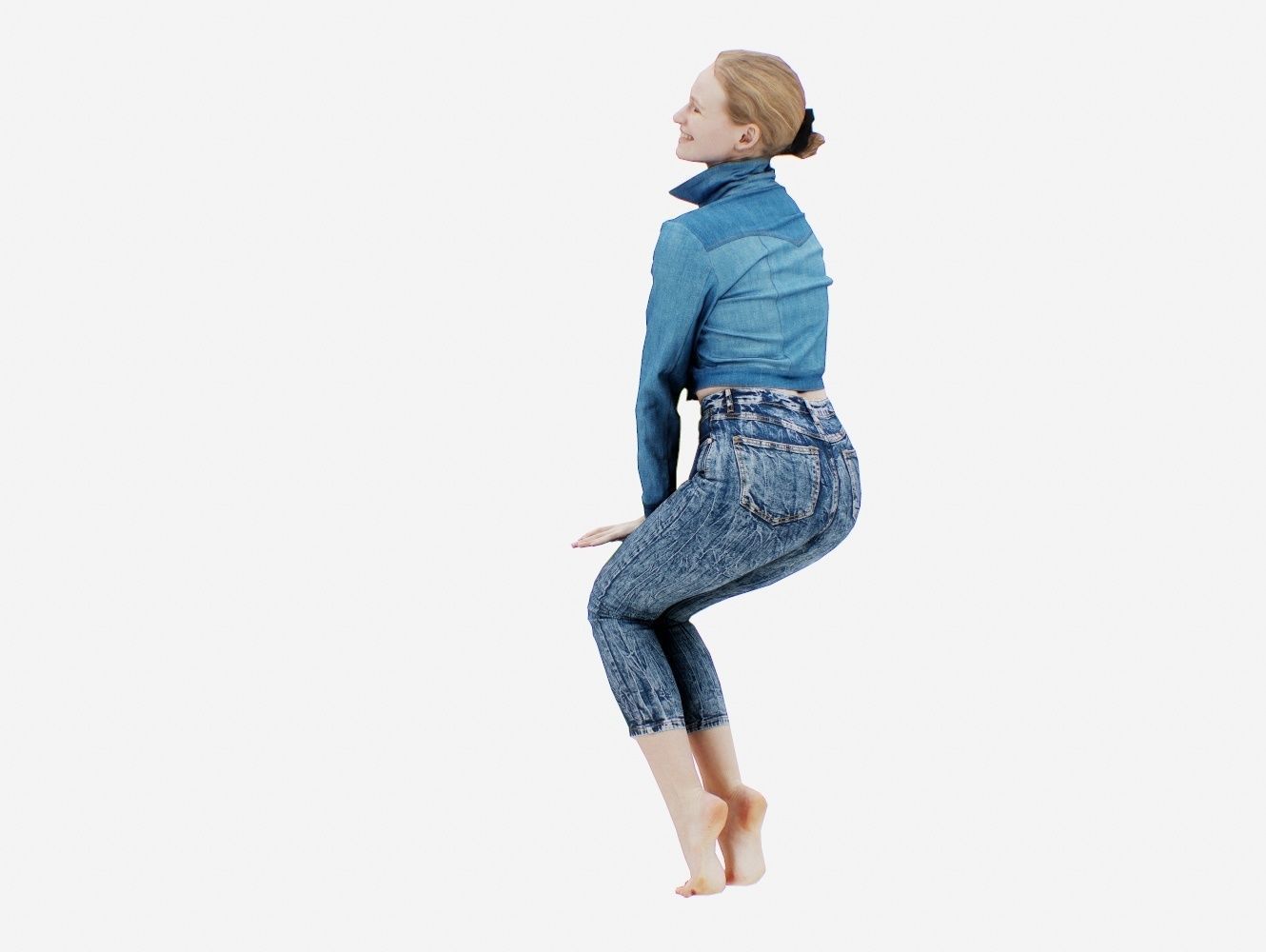 Jeans Pants 020 Low-poly 3D model_9