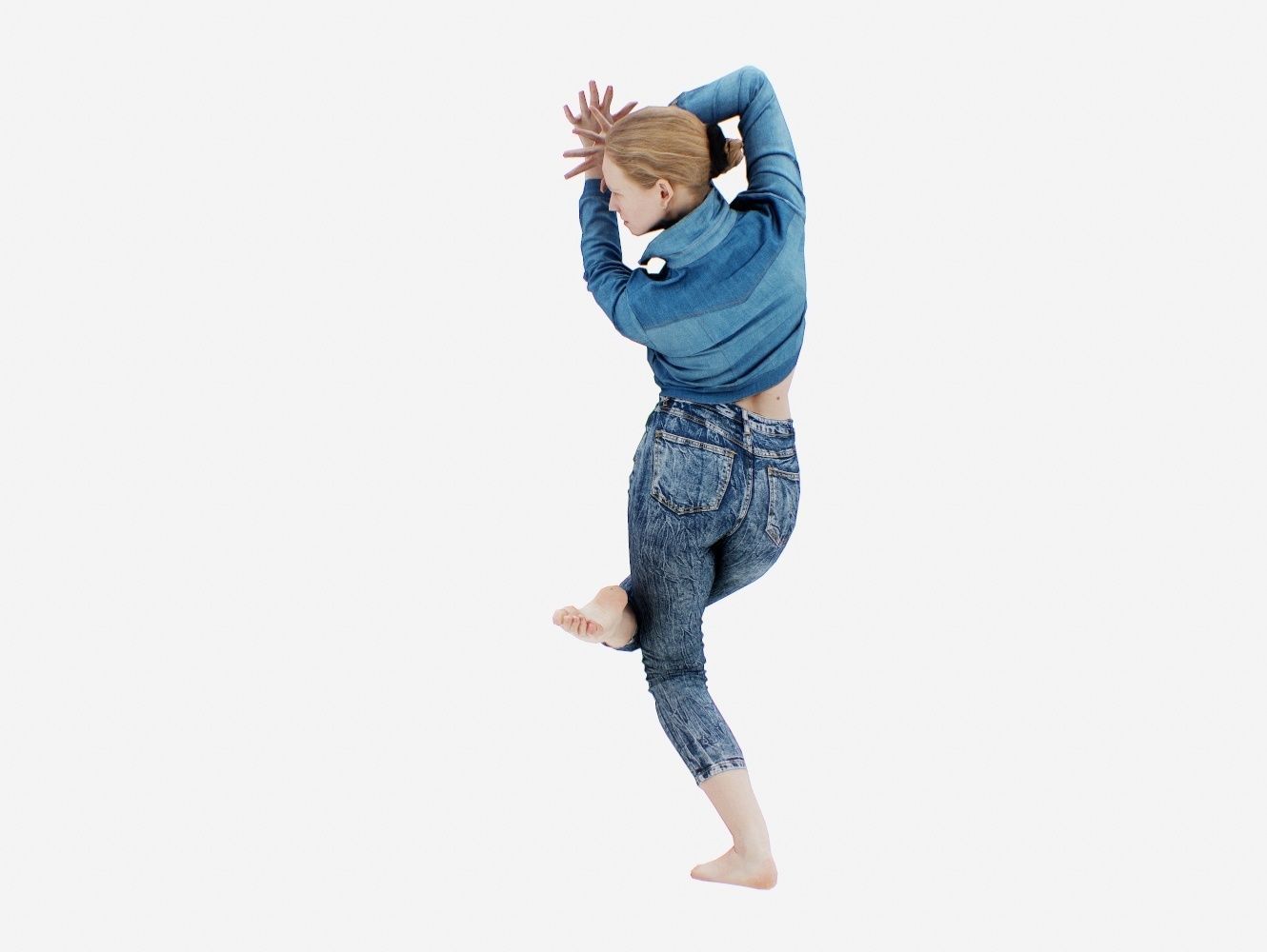 Jeans Pants 013 Low-poly 3D model_9