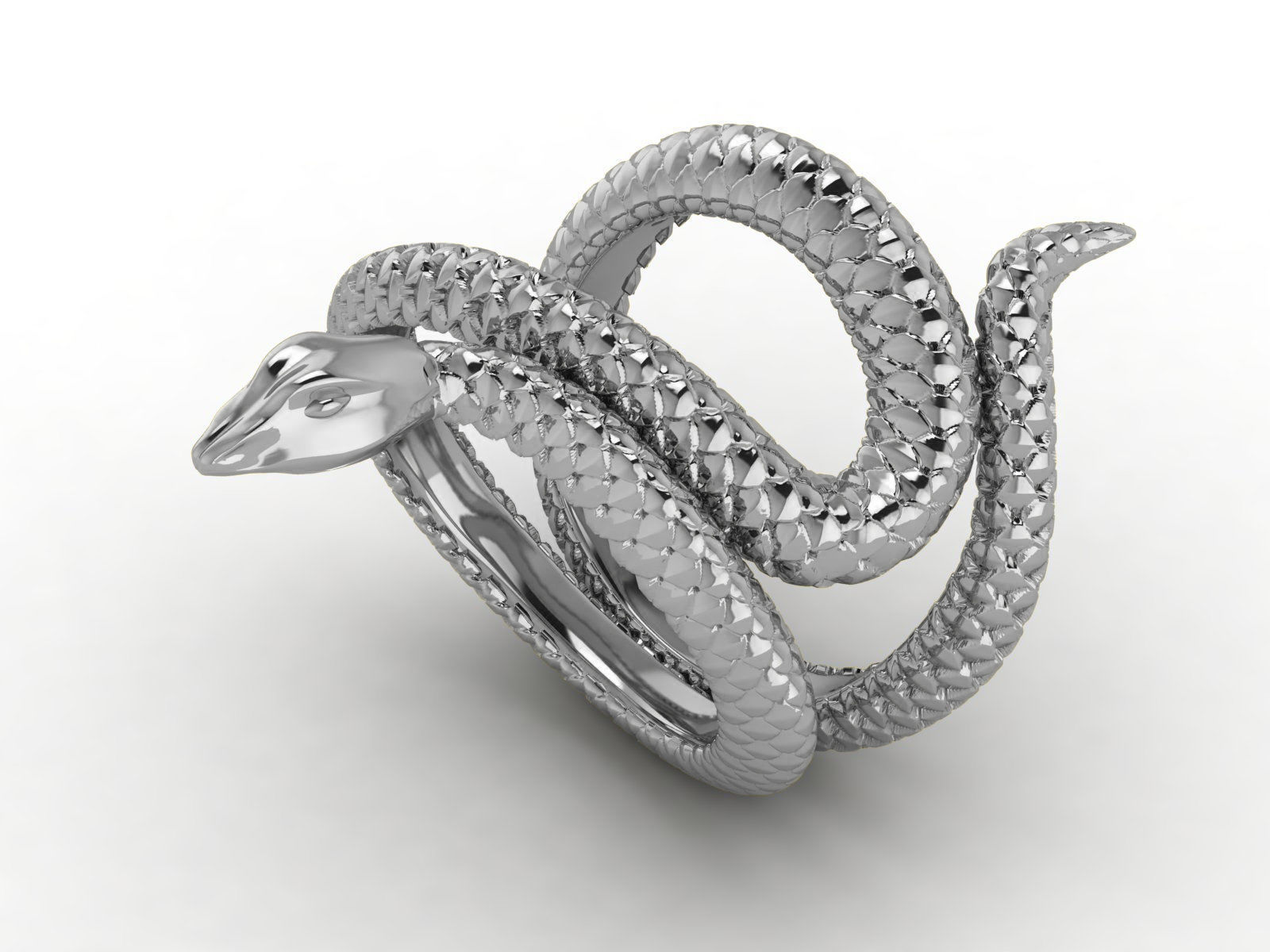 Snake Scales Ring  3D print model_14