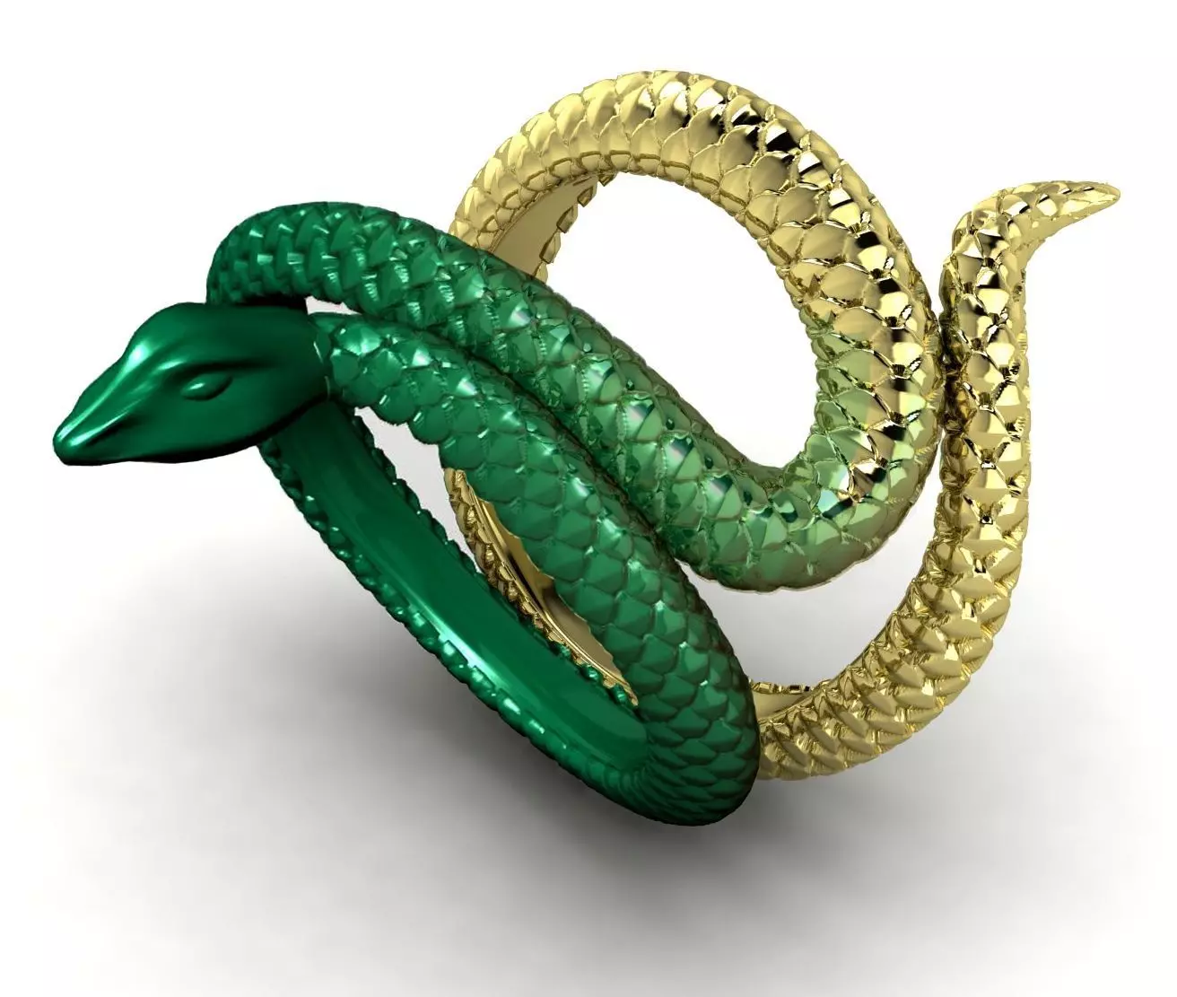 Snake Scales Ring  3D print model_0