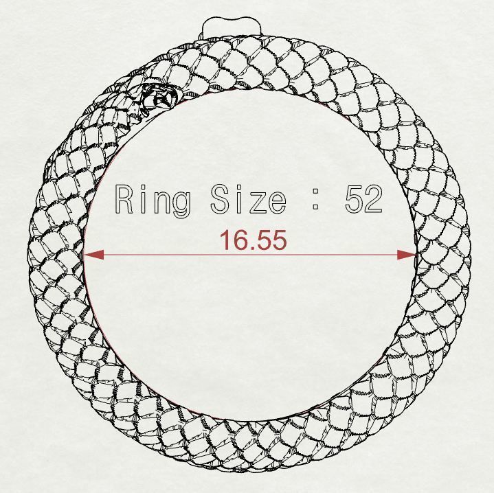 Snake Scales Ring  3D print model_6