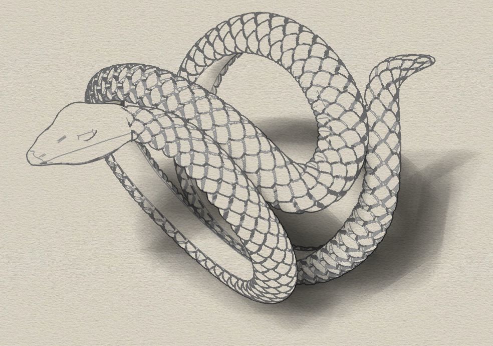 Snake Scales Ring  3D print model_8