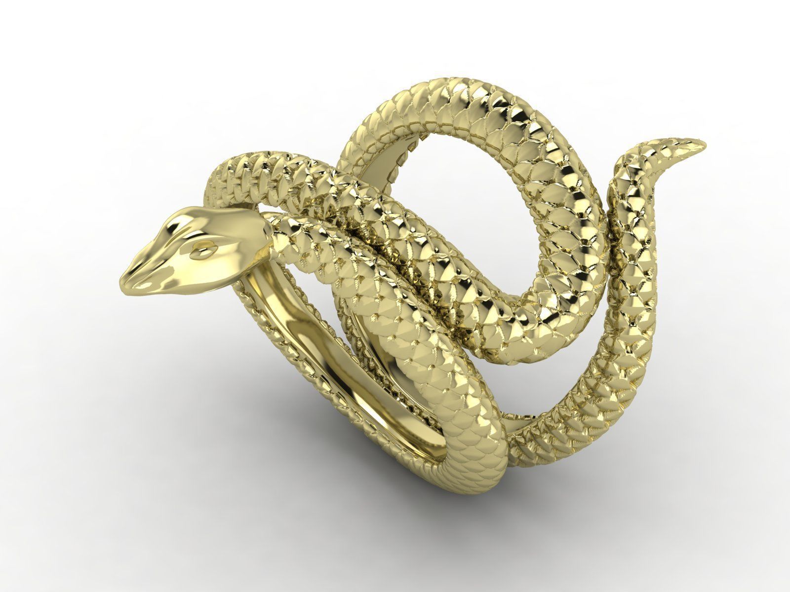 Snake Scales Ring  3D print model_12