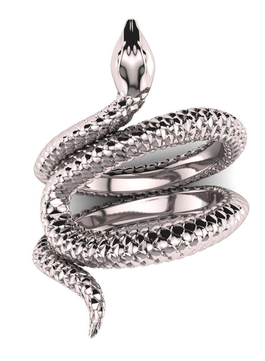 Snake Scales Ring  3D print model_1