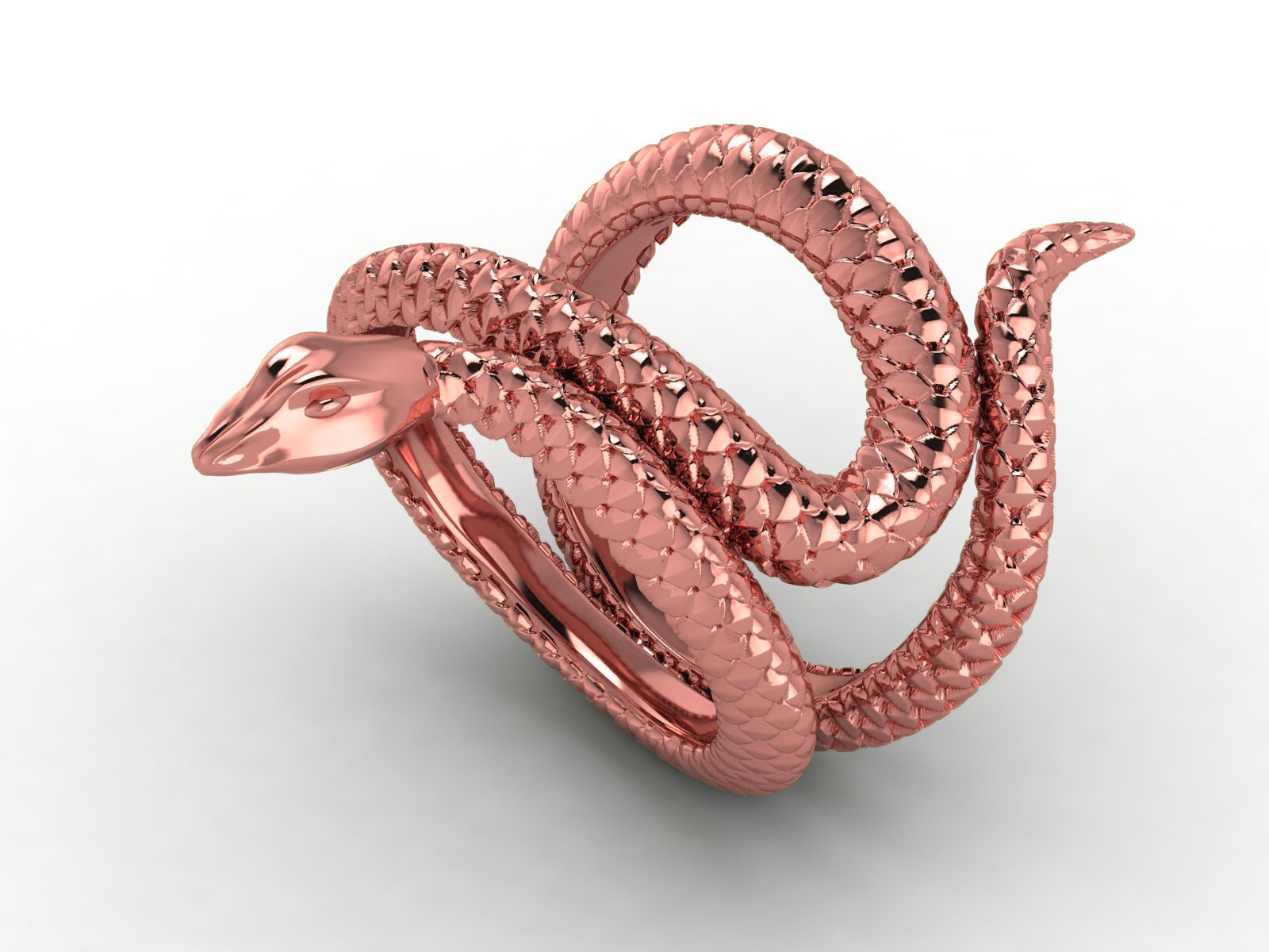 Snake Scales Ring  3D print model_13