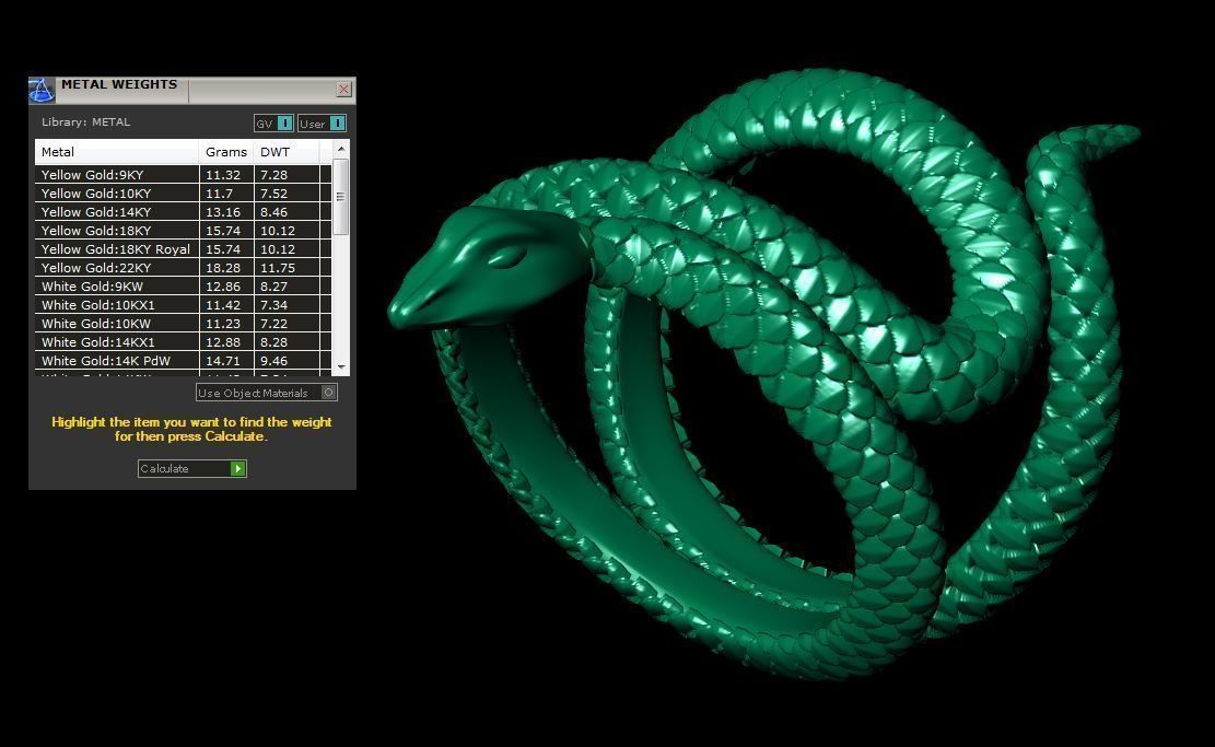 Snake Scales Ring  3D print model_9