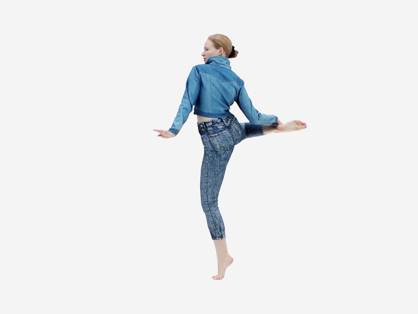 Jeans Pants 007 Low-poly 3D model_10