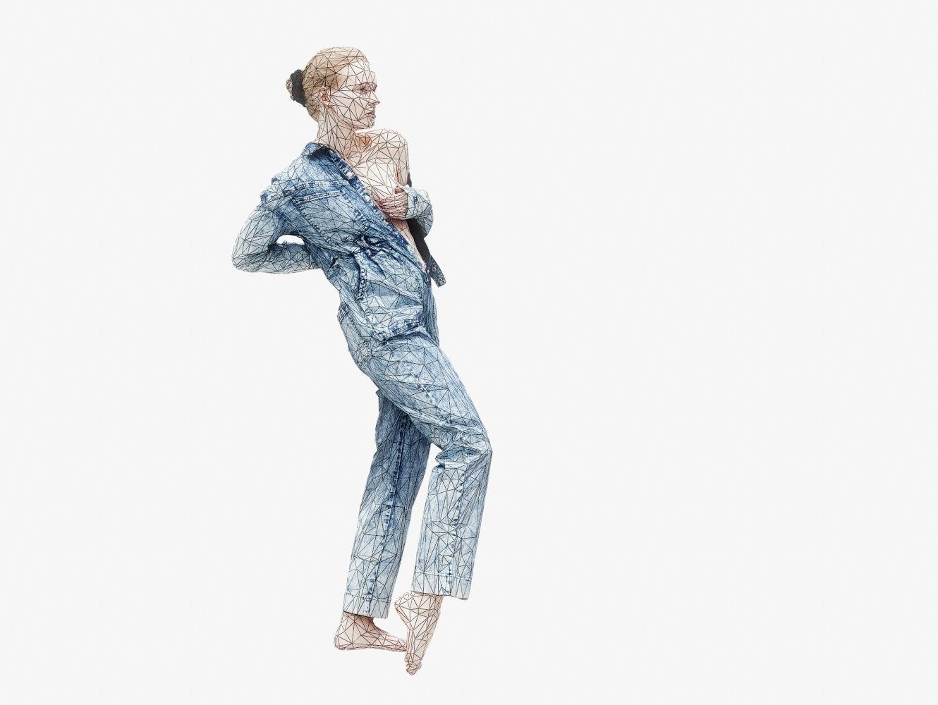 Jeans Salopet 015 Low-poly 3D model_14