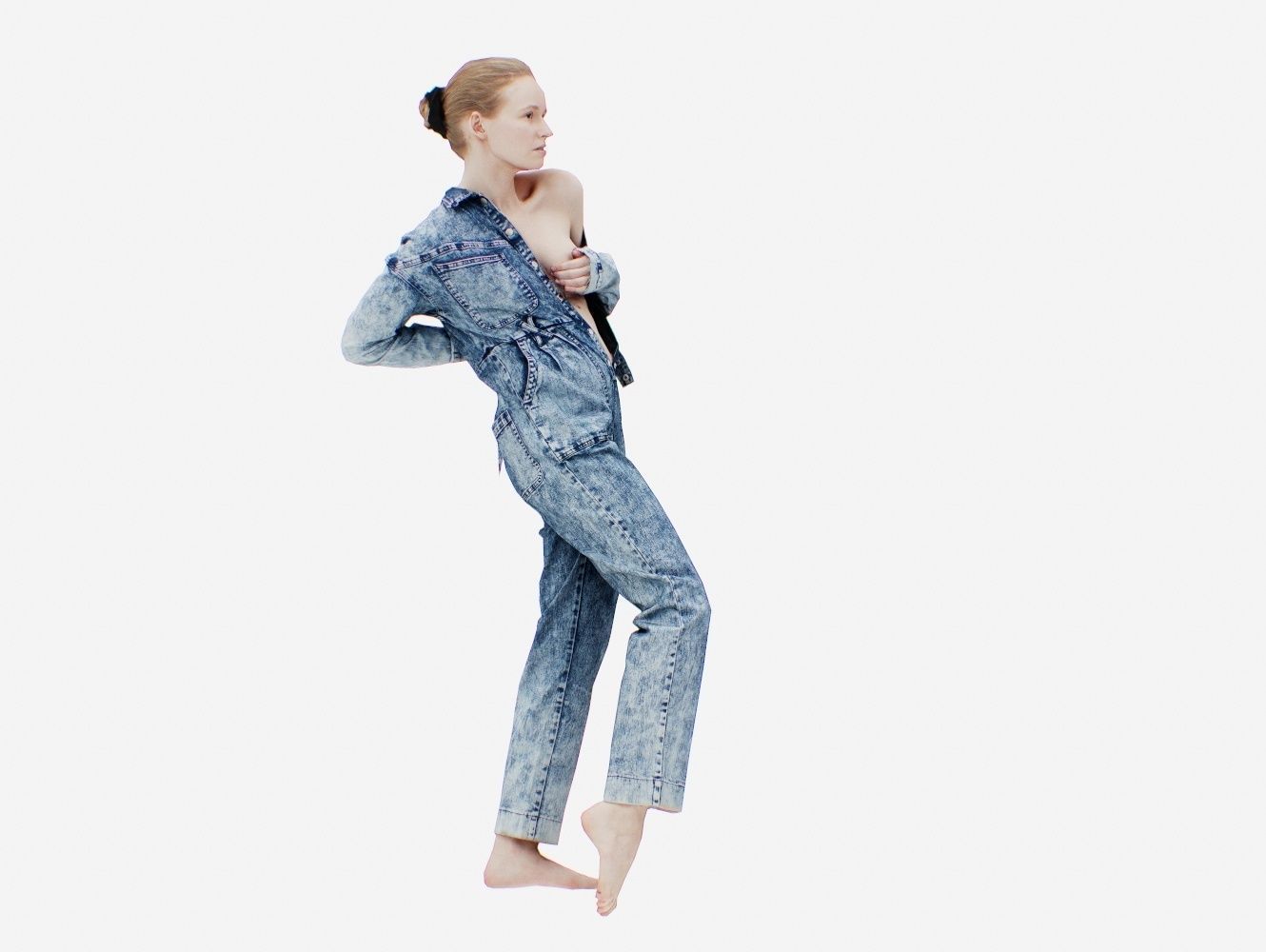 Jeans Salopet 015 Low-poly 3D model_2