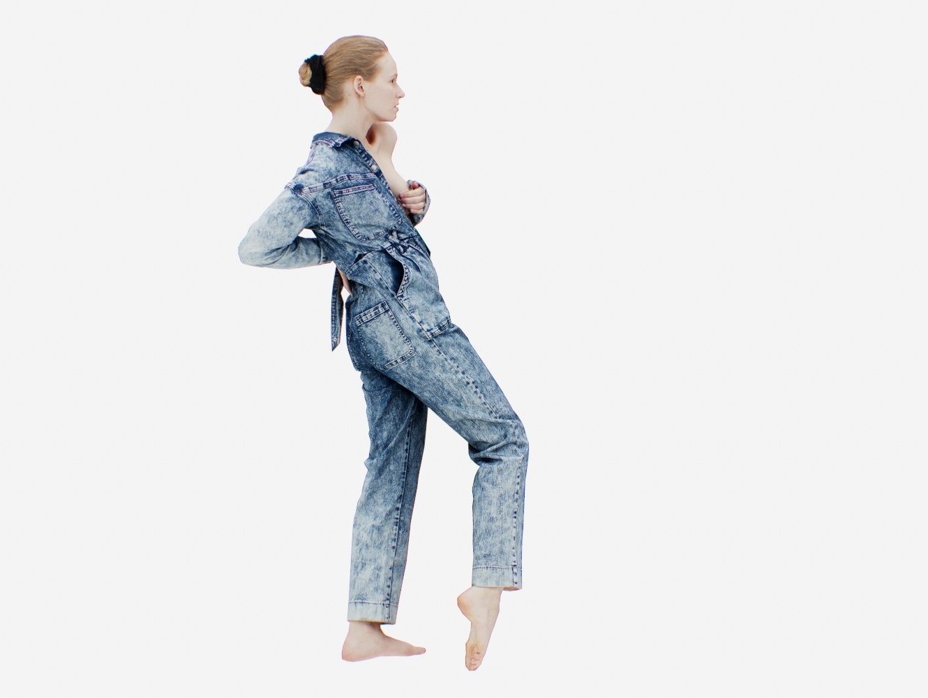 Jeans Salopet 015 Low-poly 3D model_3