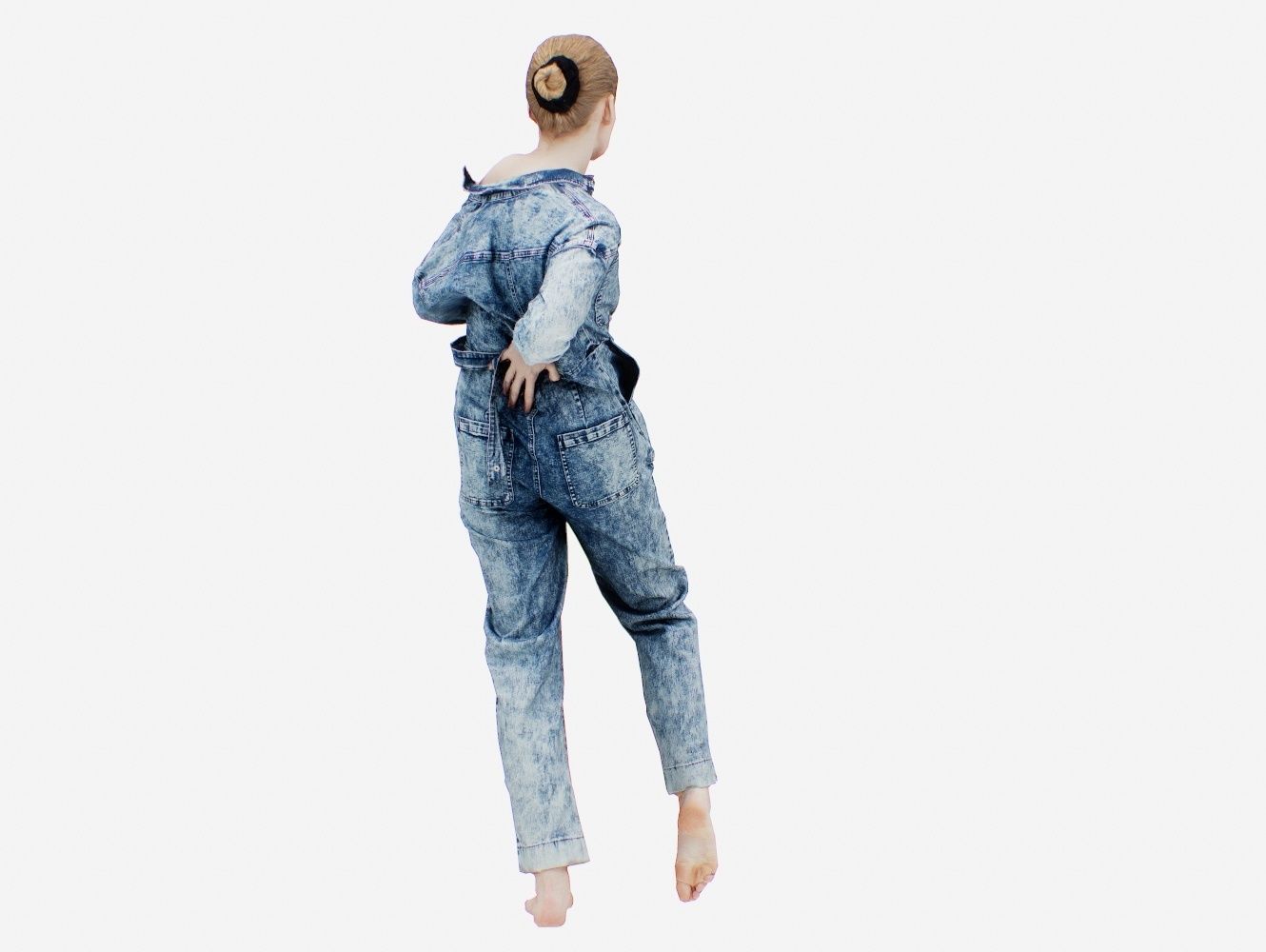 Jeans Salopet 015 Low-poly 3D model_5