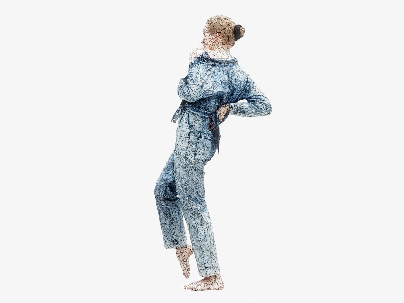 Jeans Salopet 015 Low-poly 3D model_16