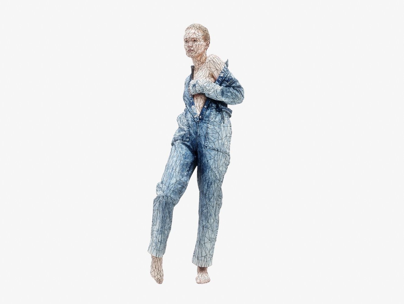 Jeans Salopet 015 Low-poly 3D model_13