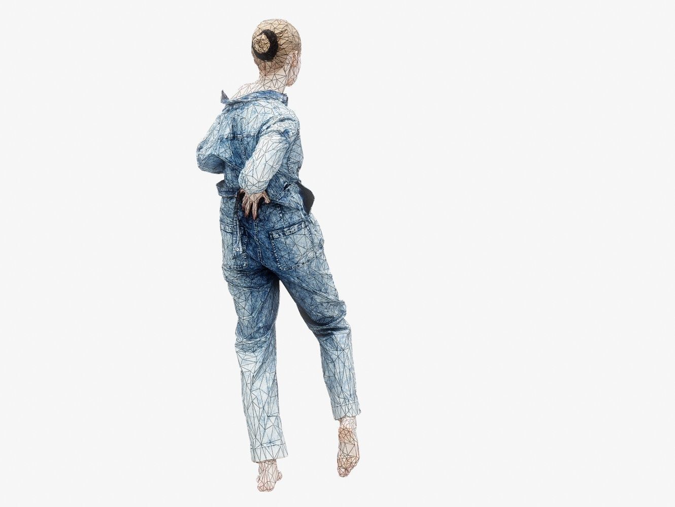 Jeans Salopet 015 Low-poly 3D model_15