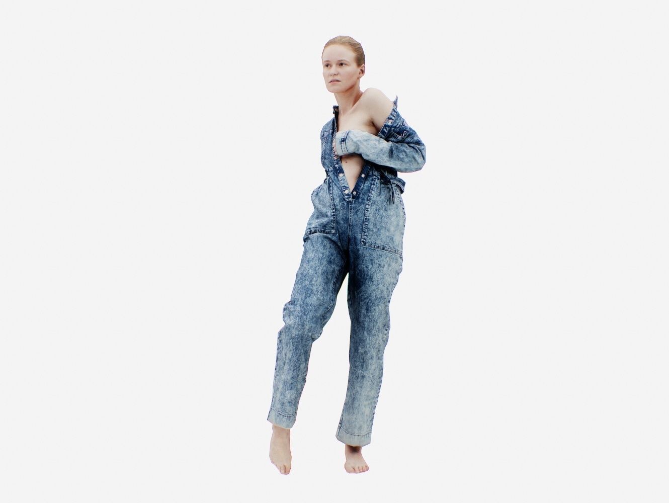 Jeans Salopet 015 Low-poly 3D model_11