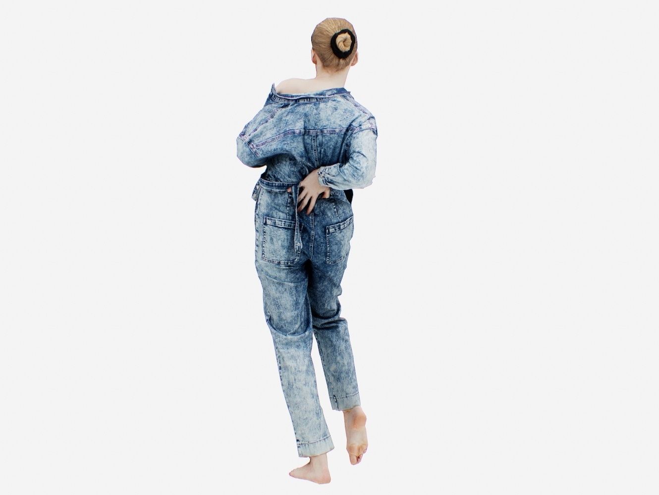 Jeans Salopet 015 Low-poly 3D model_6