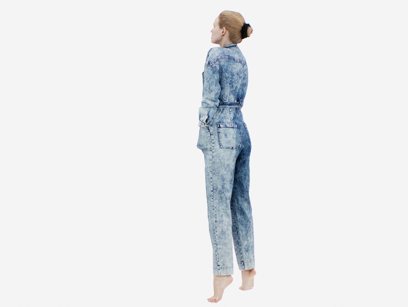 Jeans Salopet 009 Low-poly 3D model_8